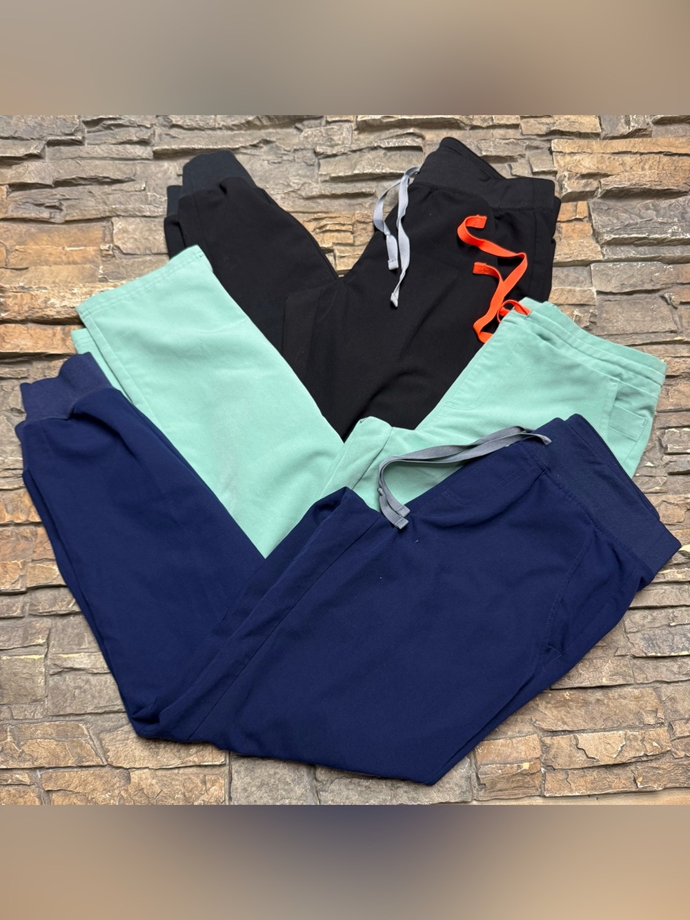 Figs Scrub Pants Lot Of 3 Womens Small Black Blue Green Medical Nursing